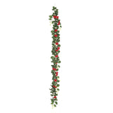 6ft | 20 Red Artificial Silk Roses Flower Garland, Hanging Vine