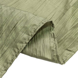 Dusty Sage Green Accordion Crinkle Taffeta Table Overlay, Square Tablecloth Topper