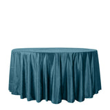 120Inch Peacock Teal Seamless Premium Velvet Round Tablecloth, Reusable Linen