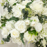 22-Inch White Silk Flower Grand Centerpiece – Pre-Arranged Artificial Rose, Hydrangea