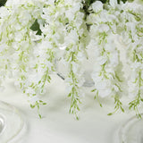 6 Pack Cream Silk Wisteria Vines Hanging Plants, Long Artificial Flowers Bushes