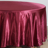 108" Burgundy Satin Round Tablecloth