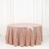 120 inches Rose Gold|Blush Premium Sequin Round Tablecloth