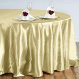 108" Champagne Satin Round Tablecloth