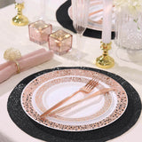 6 Pack | Black Sparkle Placemats, Non Slip Decorative Round Glitter Table Mat