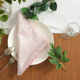 5 Pack | Blush Premium Sheen Finish Velvet Cloth Dinner Napkins