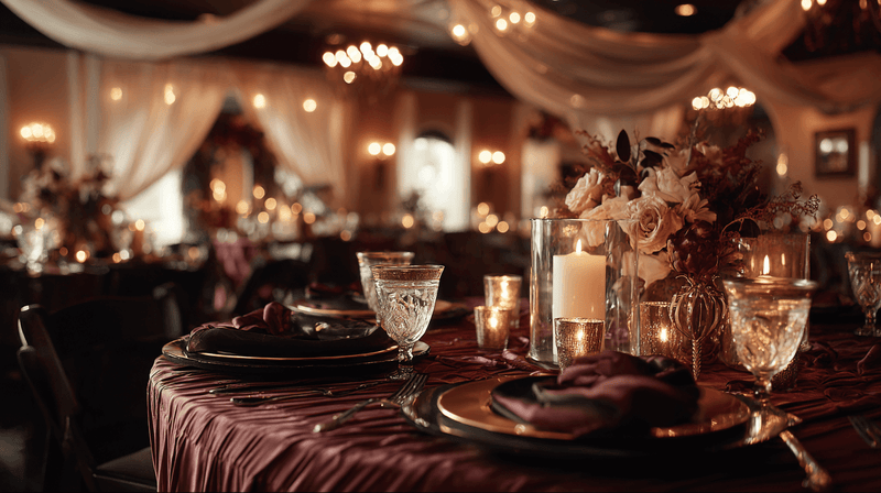 Luxe Drapery and Fabric Layering Wedding Decorations