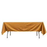 60"x102" Shimmer Gold Premium Scuba Rectangle Tablecloth, Wrinkle Free Polyester Tablecloth