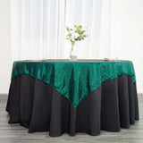 60inch x 60inch Hunter Emerald Green Duchess Sequin Square Overlay