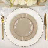 10 Pack | 6inch Taupe Round Plastic Dessert Plates, Disposable Tableware