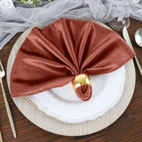 5 Pack Terracotta (Rust) Premium Sheen Finish Velvet Cloth Dinner Napkins