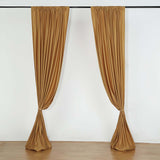 2 Pack Gold Durable Flame Resistant Scuba Polyester Curtain Panel Backdrops