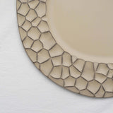 6 Pack Matte Finish Taupe Hammered Charger Plates, Flat Modern Dinner Serving Plates - 13inch