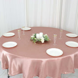 90" Dusty Rose Satin Round Tablecloth