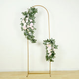 Set of 2 Cream Blush Silk Rose Wedding Arch Flowers with Eucalyptus Leaves