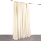 10ft Beige Dual Layered Sheer Chiffon Polyester Backdrop Curtain With Rod Pockets