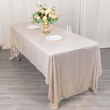 60x126inch Beige Shimmer Sequin Dots Polyester Tablecloth, Wrinkle Free Sparkle Glitter