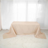 90x156Inch Beige Accordion Crinkle Taffeta Rectangular Tablecloth