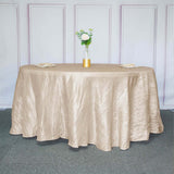 120inch Beige Accordion Crinkle Taffeta Round Tablecloth