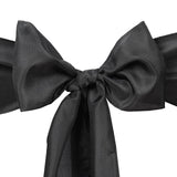 5 PCS | 6x108inch Black Polyester Chair Sash