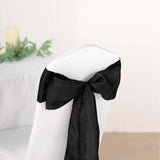 Pack of 5 | Accordion Crinkle Taffeta Chair Sashes - Black