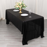 60x126inch Black Shimmer Sequin Dots Polyester Tablecloth, Wrinkle Free Sparkle Glitter