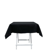 54"x54" Black 100% Cotton Linen Square Tablecloth Washable