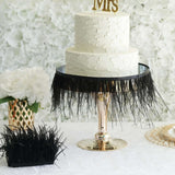 39" Black Real Ostrich Feather Fringe Trims With Satin Ribbon Tape