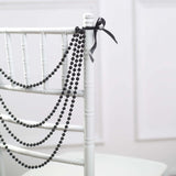 16inch Black Faux Pearl Beaded Chiavari Chair Back Garland Sash