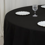 120inch Black Cotton Blend Round Tablecloth Seamless for 5 Foot Table