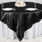 90"x90" Black Satin Square Table Overlay