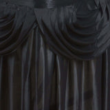 14ft Black Pleated Satin Double Drape Table Skirt