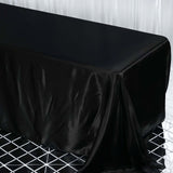 90x132Inch Black Satin Seamless Rectangular Tablecloth