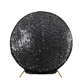 7.5ft Sparkly Black Big Payette Sequin Single Sided Wedding Arch Cover for Round