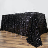 90X132 Black Big Payette Sequin Rectangle Tablecloth