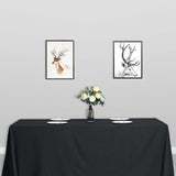 90"x132" Black Polyester Rectangular Tablecloth