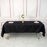 60"x102" Black Accordion Crinkle Taffeta Rectangle Tablecloth