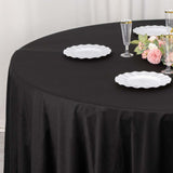 132inch Black Premium Scuba Round Tablecloth, Wrinkle Free Polyester Seamless Tablecloth