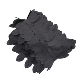 50ft | 4inch Black Leaf Petal Taffeta Ribbon Sash, Artificial DIY Fabric Garlands