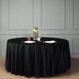 120inch Black Seamless Premium Velvet Round Tablecloth, Reusable Linen