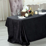 90x132inch Black Seamless Premium Velvet Rectangle Tablecloth, Reusable Linen