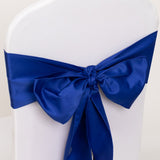 5 Pack Royal Blue Lamour Satin Chair Sashes, Chair Bows - 6x106inch