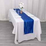 12x108inch Royal Blue Satin Stripe Table Runner, Elegant Tablecloth Runner