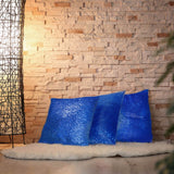 18inch x 18inch Sequin Throw Pillow Cover, Decorative Cushion Case - Square Royal Blue Sequin