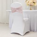 5 Pack Premium Crushed Velvet Chair Sashes Blush Wide Ruffle Style