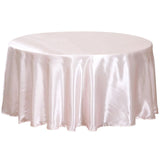 120" Rose Gold|Blush Satin Round Tablecloth