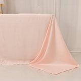 90x132inch Blush Seamless Lamour Satin Rectangle Tablecloth for 6 Foot Table