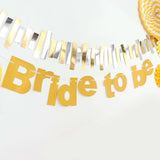 Gold Glittered Bride To Be Paper Hanging Bridal Shower Garland Banner, Bachelorette Party Banner