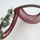 20ft Burgundy Gauze Cheesecloth Fabric Wedding Arch Drapery, Window Scarf Valance, Boho Decor