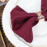 5 Pack | Burgundy 200 GSM Premium Polyester Dinner Napkins, Seamless Cloth Napkins